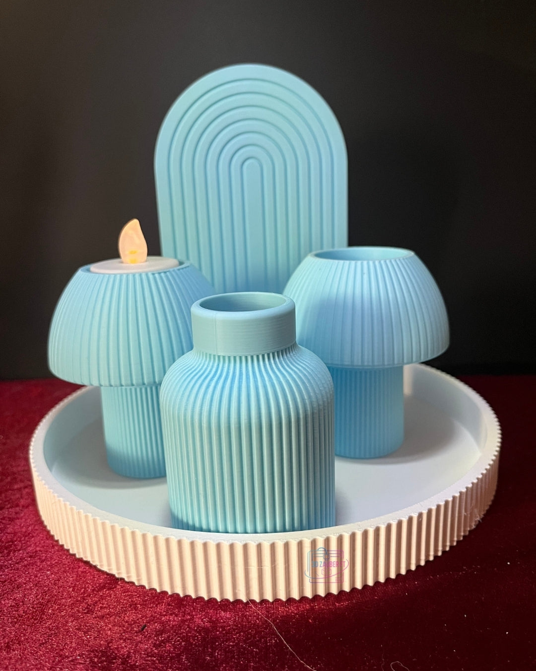 Deko Tablett Boho LED Teelichthalter