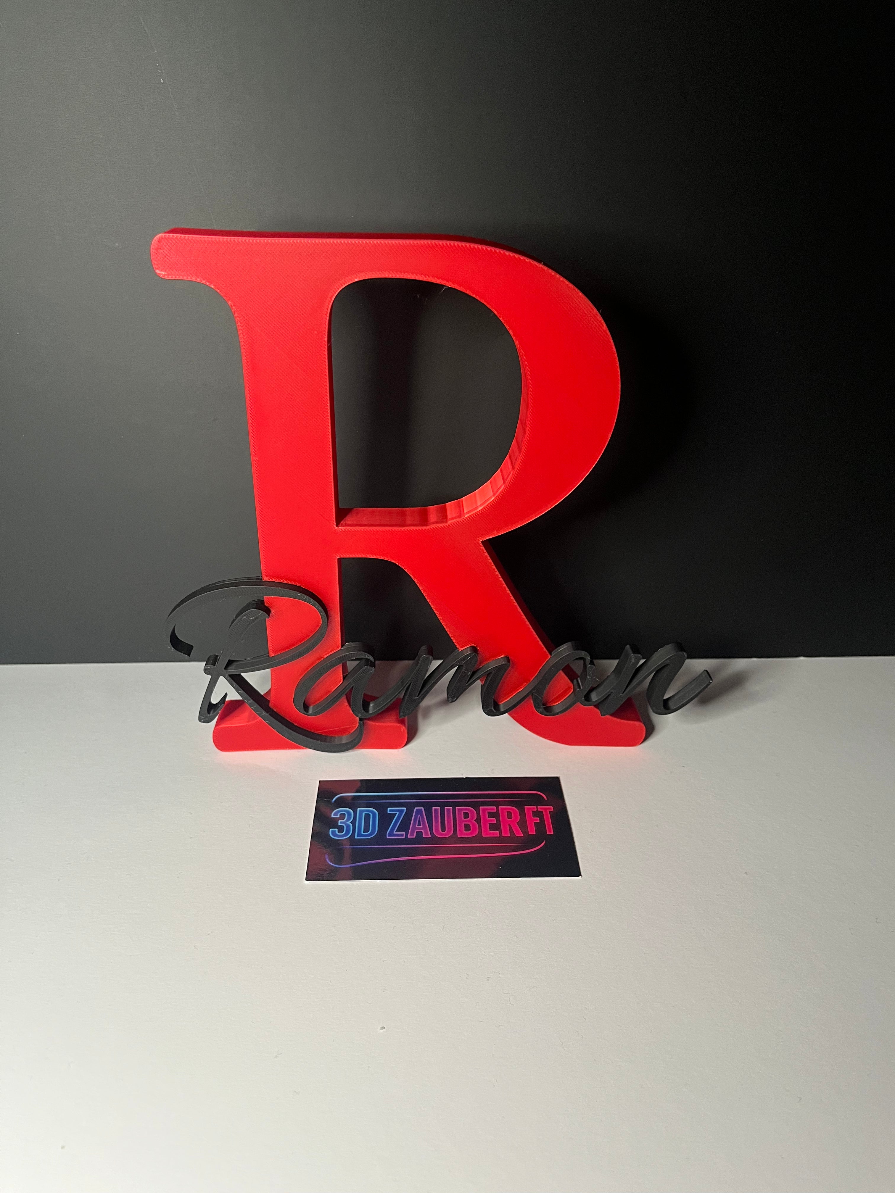 Personalisierter 3D-Buchstabe mit Namen R