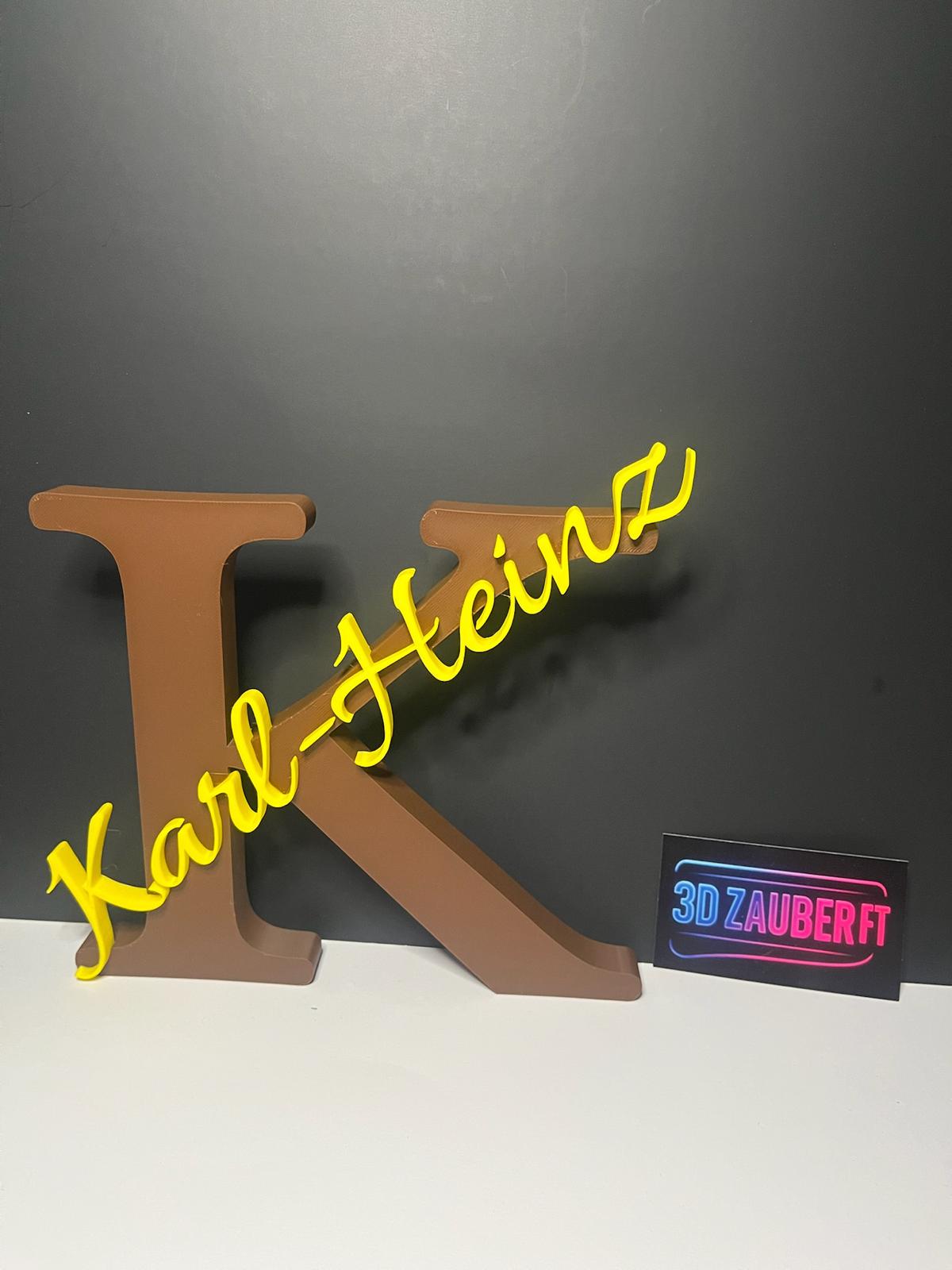 Personalisierter 3D-Buchstabe mit Namen K