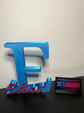 Personalisierter 3D-Buchstabe mit Namen E